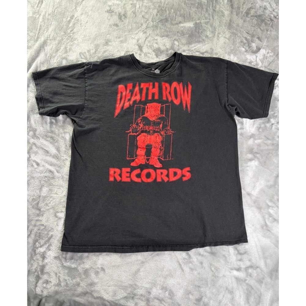Death Row Records T-Shirt Mens XL Black Crew Neck Short Sleeve